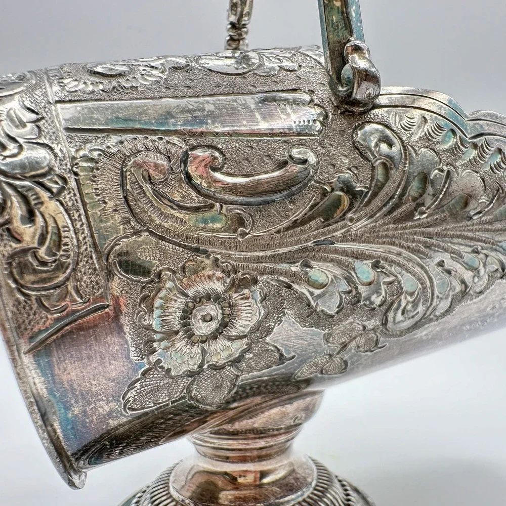 Antique Thomas Otley and Sons Silver Plated Sugar Scuttle Sheffield England - Picture 7 of 13